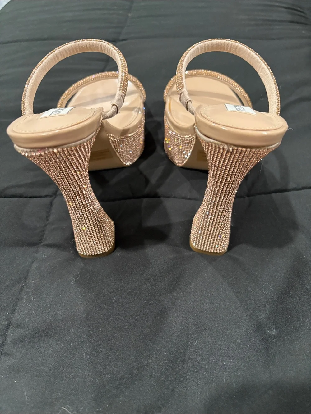Steve Madden Rose Gold Rhinestone Platform Heels
